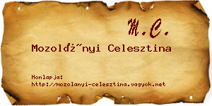 Mozolányi Celesztina névjegykártya